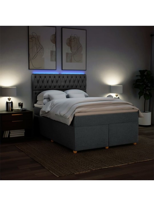 Box spring postel s matrací tmavě šedá 160x200 cm textil