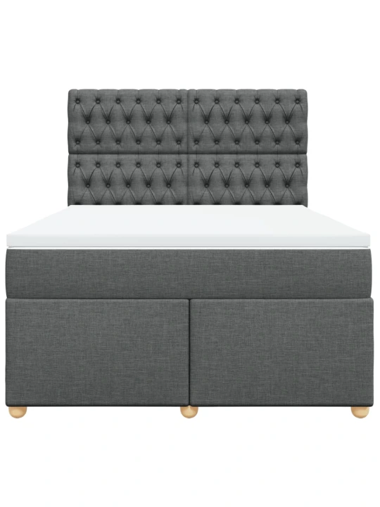 Box spring postel s matrací tmavě šedá 160x200 cm textil
