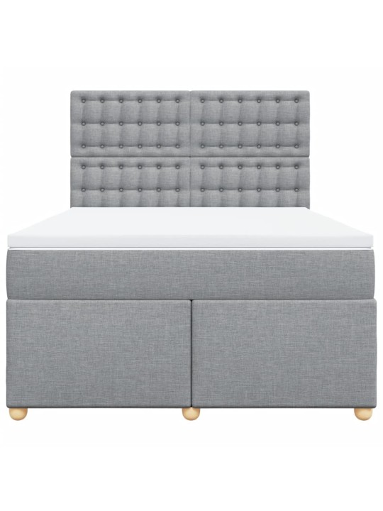 Box spring postel s matrací světle šedá 160 x 200 cm textil
