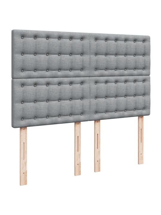 Box spring postel s matrací světle šedá 160 x 200 cm textil