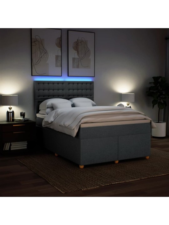 Box spring postel s matrací tmavě šedá 160x200 cm textil