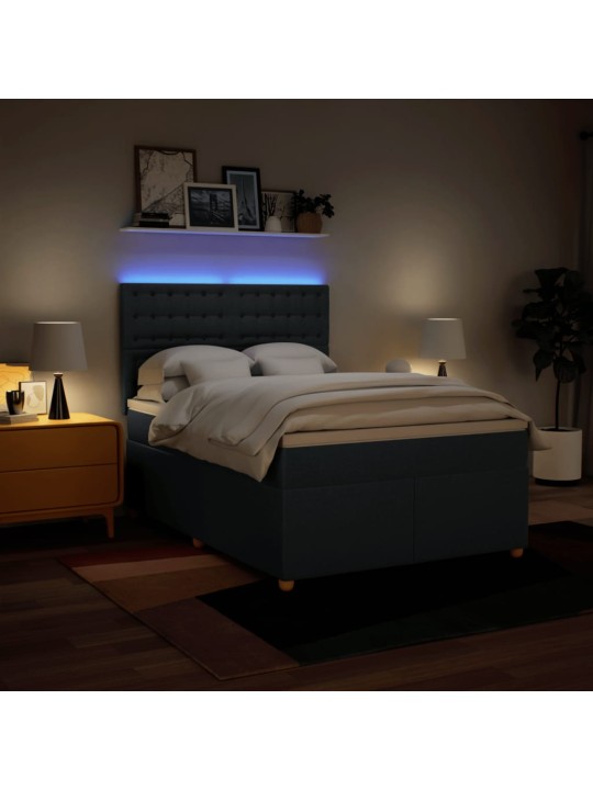 Box spring postel s matrací modrá 160x200 cm textil