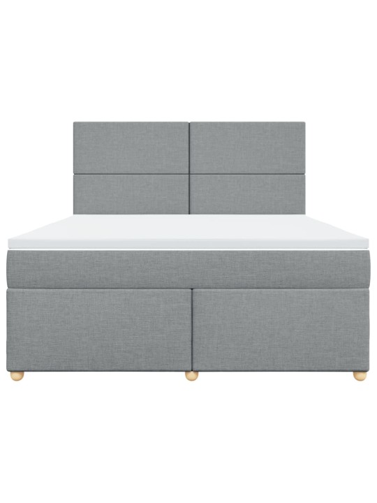 Box spring postel s matrací světle šedá 180 x 200 cm textil