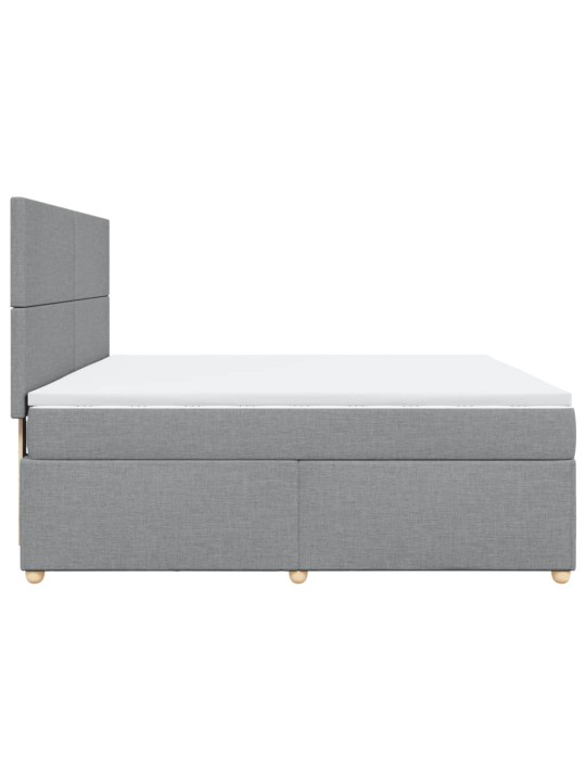 Box spring postel s matrací světle šedá 180 x 200 cm textil
