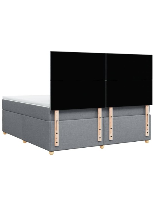 Box spring postel s matrací světle šedá 180 x 200 cm textil