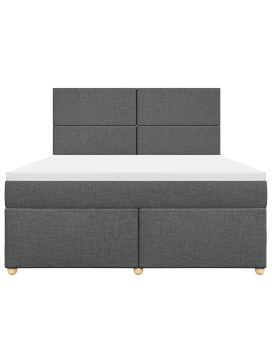 Box spring postel s matrací tmavě šedá 180x200 cm textil