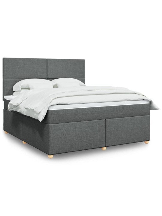 Box spring postel s matrací tmavě šedá 180x200 cm textil