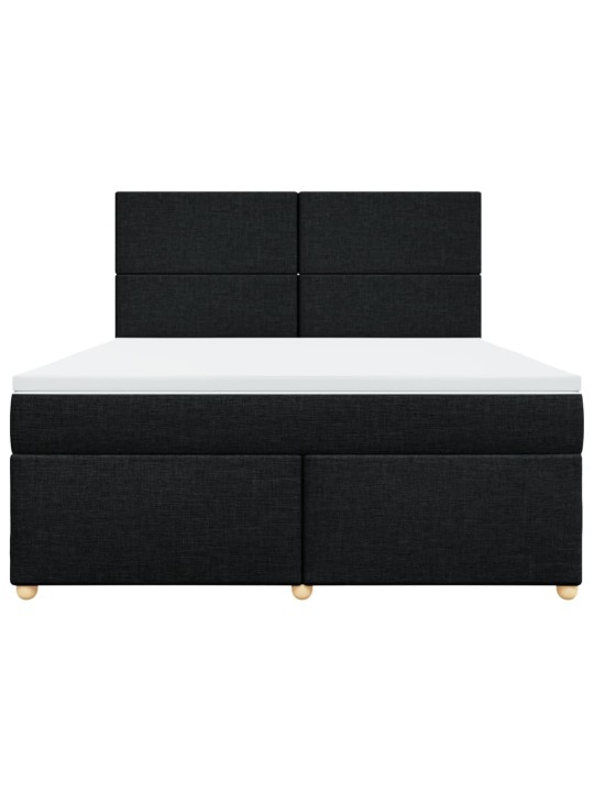 Box spring postel s matrací černá 180x200 cm textil