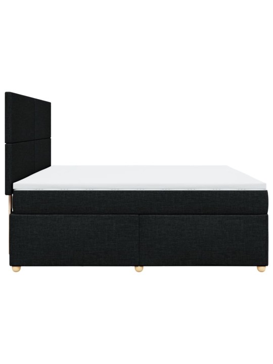 Box spring postel s matrací černá 180x200 cm textil