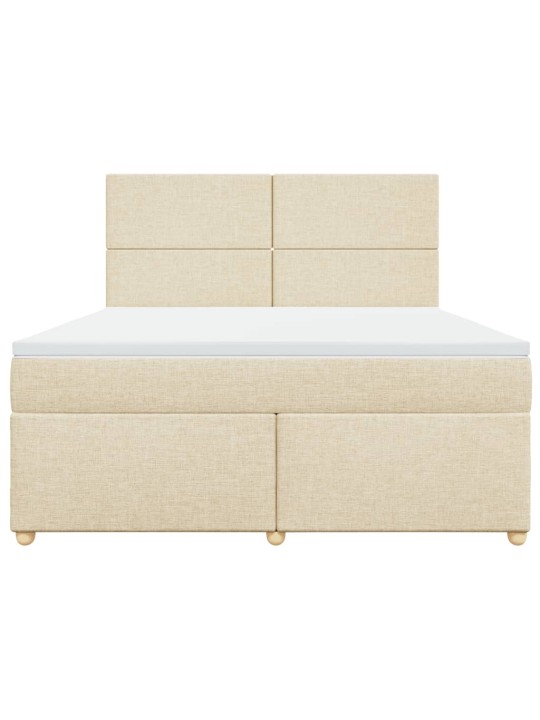 Box spring postel s matrací krémová 180x200 cm textil