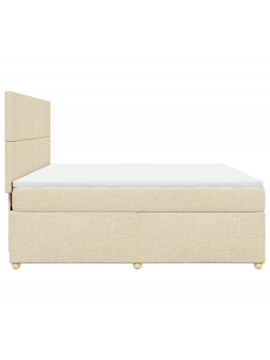 Box spring postel s matrací krémová 180x200 cm textil