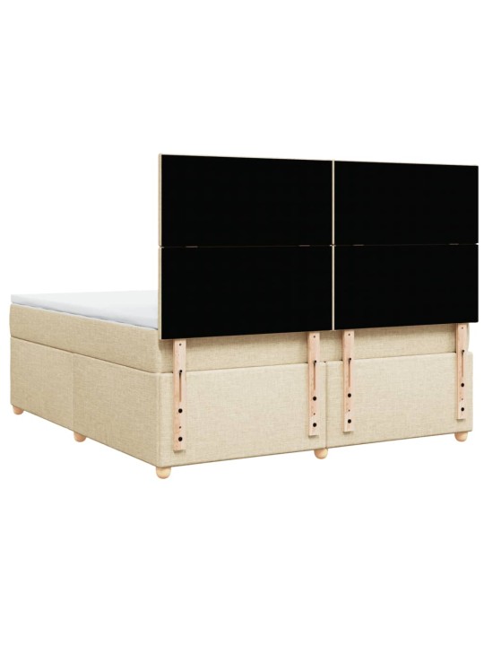 Box spring postel s matrací krémová 180x200 cm textil