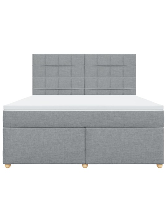 Box spring postel s matrací světle šedá 180 x 200 cm textil
