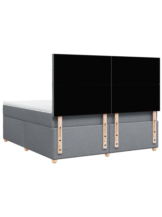 Box spring postel s matrací světle šedá 180 x 200 cm textil