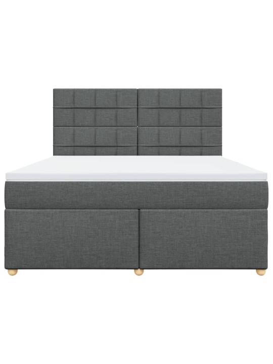 Box spring postel s matrací tmavě šedá 180x200 cm textil