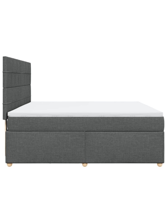 Box spring postel s matrací tmavě šedá 180x200 cm textil