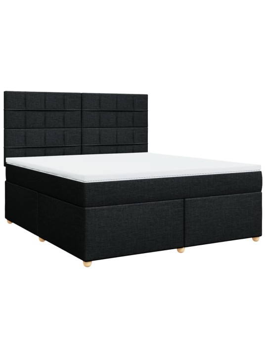 Box spring postel s matrací černá 180x200 cm textil