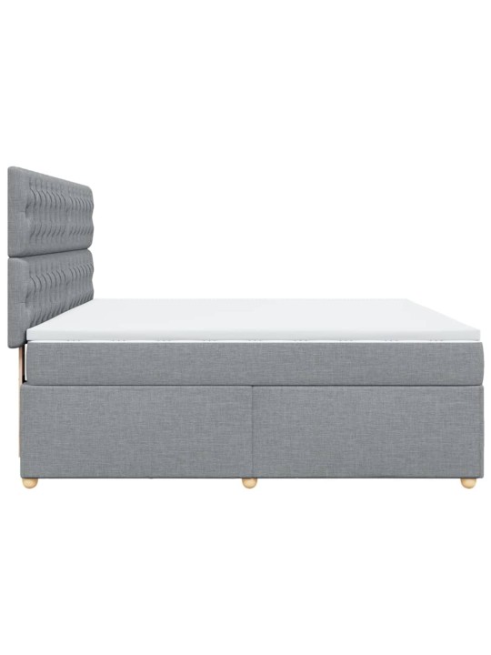 Box spring postel s matrací světle šedá 180 x 200 cm textil