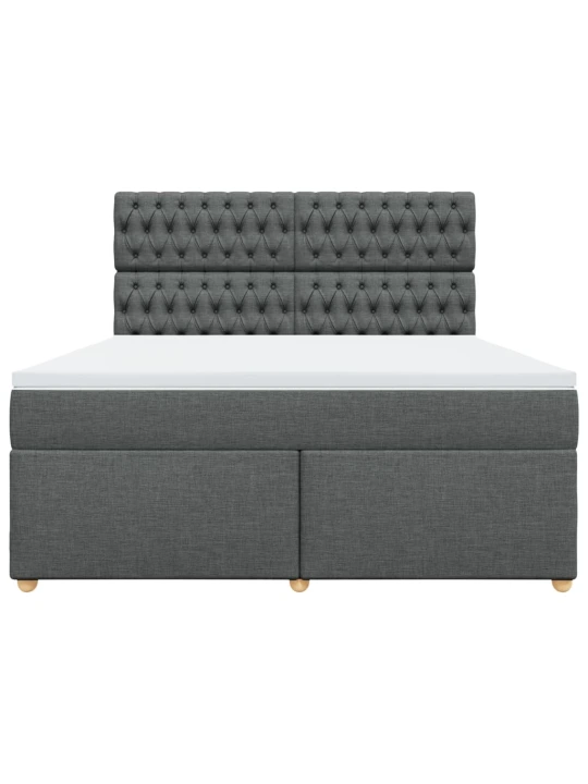Box spring postel s matrací tmavě šedá 180x200 cm textil