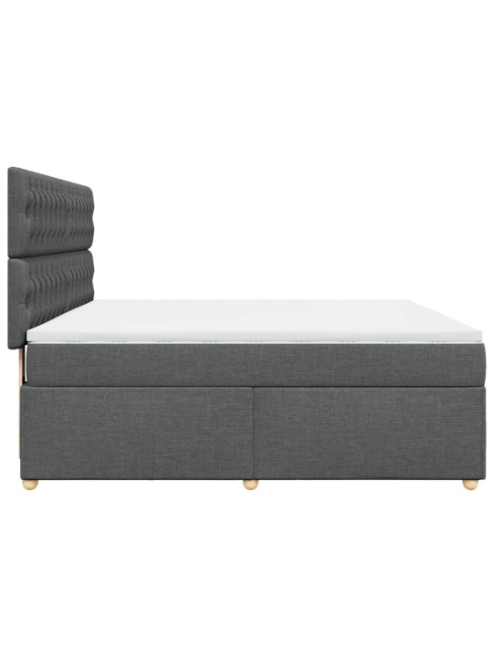 Box spring postel s matrací tmavě šedá 180x200 cm textil