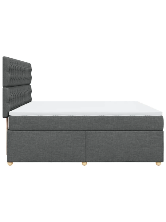 Box spring postel s matrací tmavě šedá 180x200 cm textil