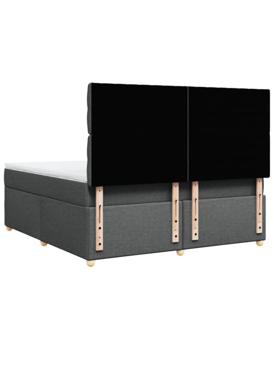 Box spring postel s matrací tmavě šedá 180x200 cm textil