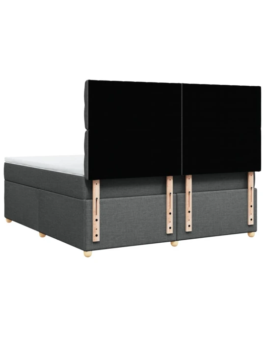 Box spring postel s matrací tmavě šedá 180x200 cm textil