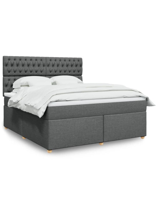 Box spring postel s matrací tmavě šedá 180x200 cm textil