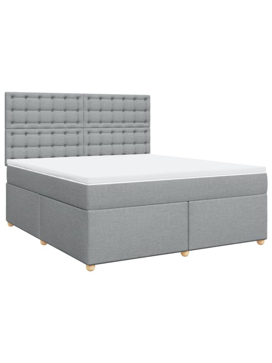 Box spring postel s matrací světle šedá 180 x 200 cm textil