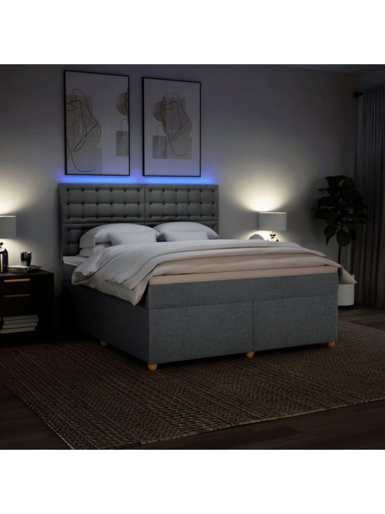 Box spring postel s matrací světle šedá 180 x 200 cm textil