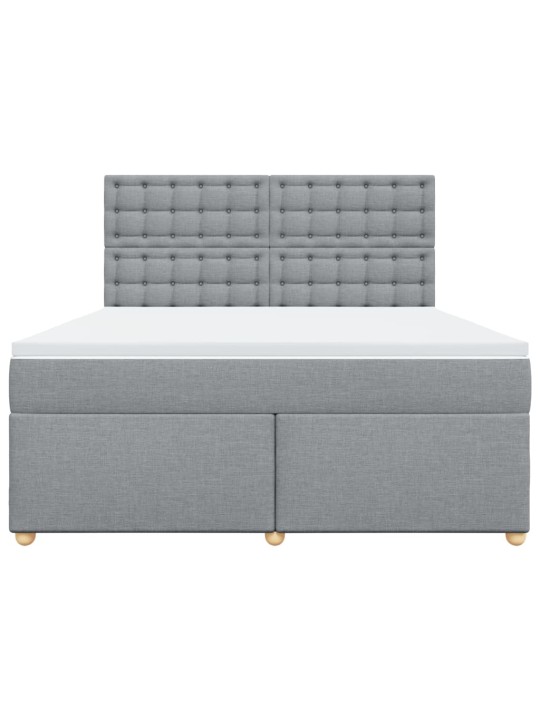Box spring postel s matrací světle šedá 180 x 200 cm textil