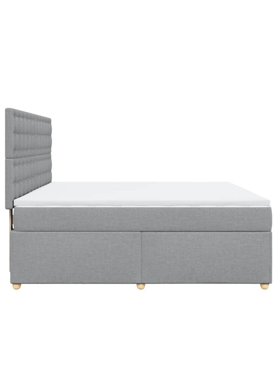 Box spring postel s matrací světle šedá 180 x 200 cm textil