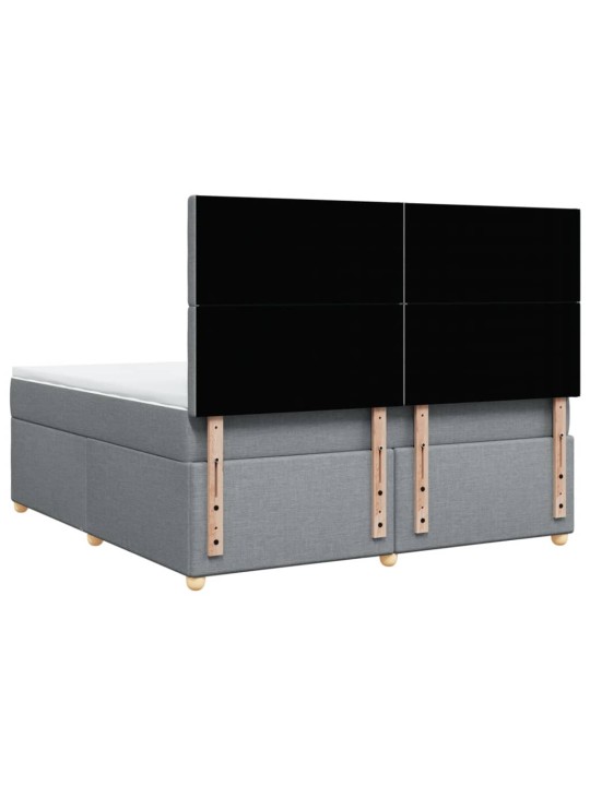 Box spring postel s matrací světle šedá 180 x 200 cm textil