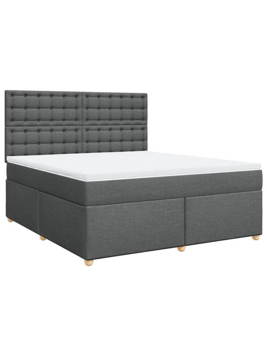 Box spring postel s matrací tmavě šedá 180x200 cm textil