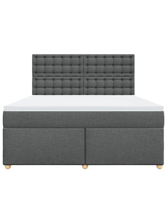 Box spring postel s matrací tmavě šedá 180x200 cm textil