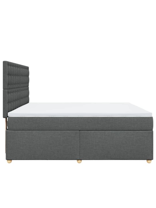 Box spring postel s matrací tmavě šedá 180x200 cm textil