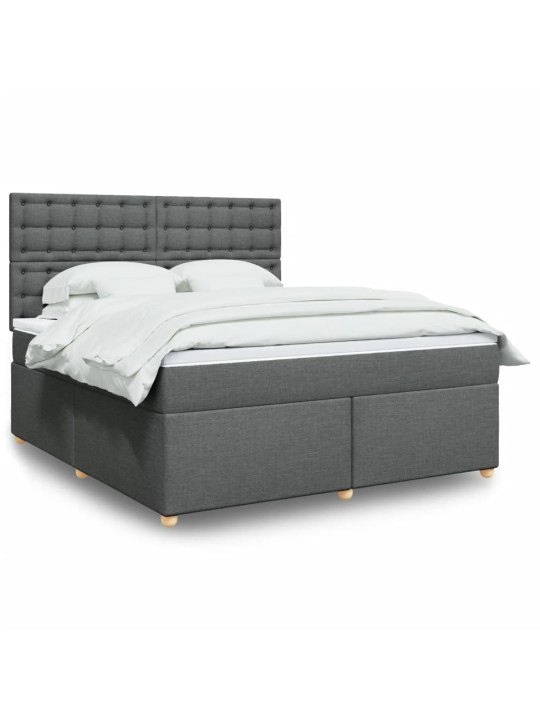 Box spring postel s matrací tmavě šedá 180x200 cm textil