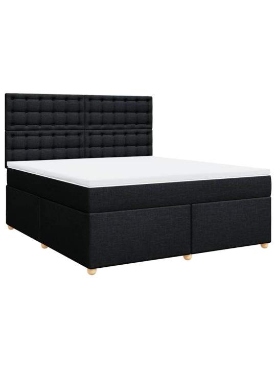 Box spring postel s matrací černá 180x200 cm textil