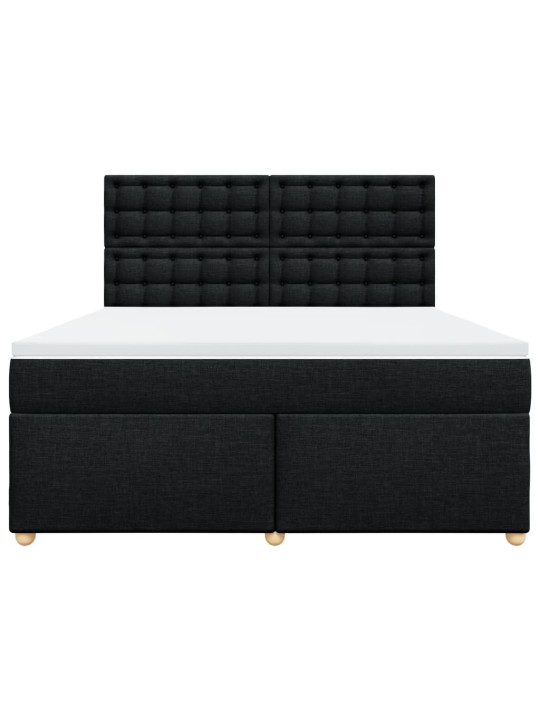 Box spring postel s matrací černá 180x200 cm textil