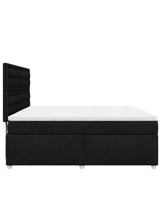 Box spring postel s matrací černá 180x200 cm textil