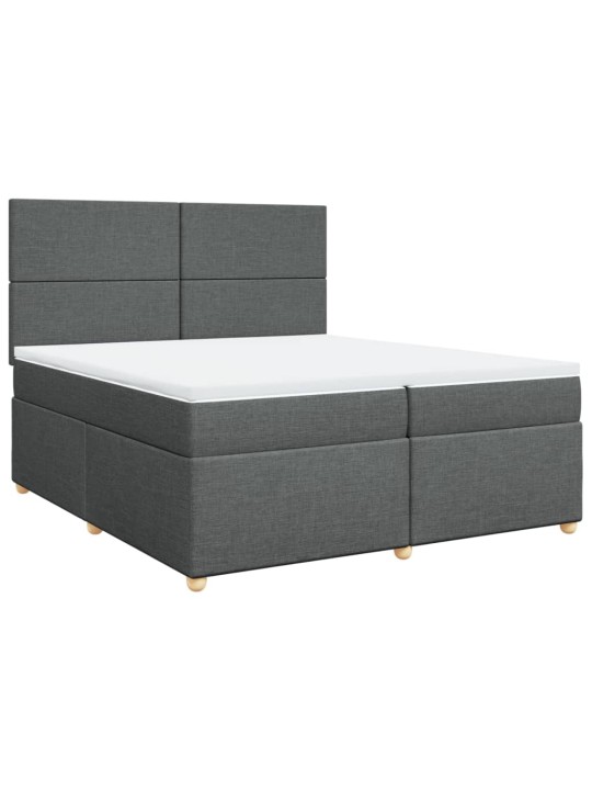 Box spring postel s matrací tmavě šedá 200x200 cm textil