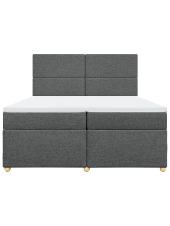 Box spring postel s matrací tmavě šedá 200x200 cm textil