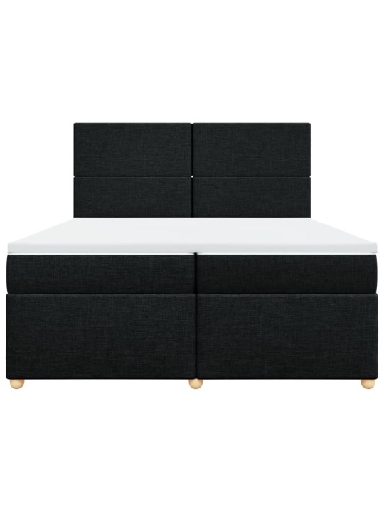 Box spring postel s matrací černá 200x200 cm textil