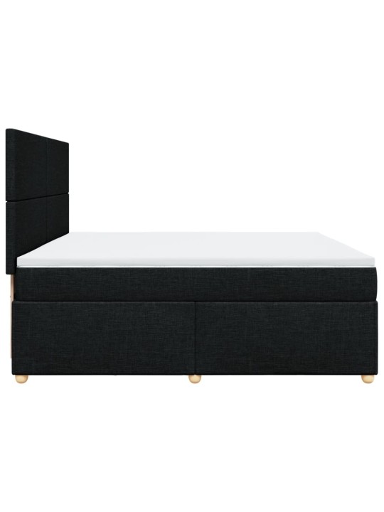 Box spring postel s matrací černá 200x200 cm textil
