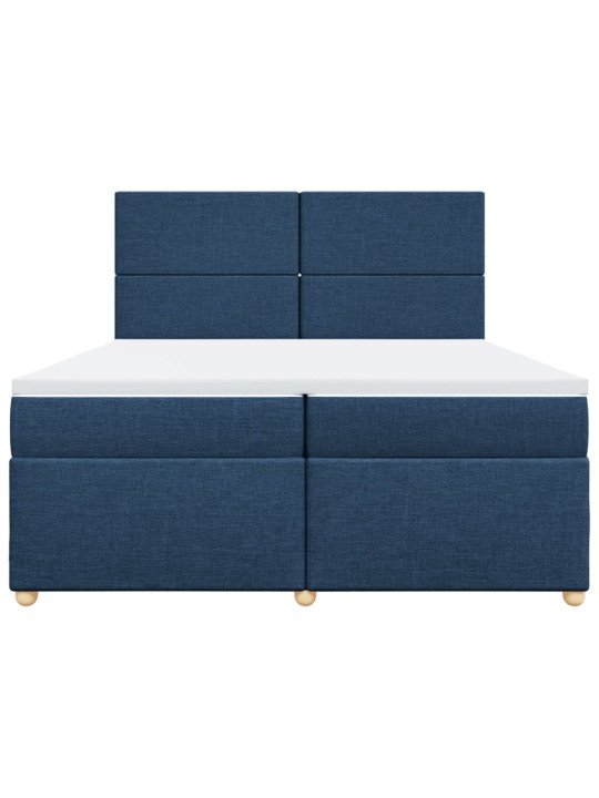 Box spring postel s matrací modrá 200x200 cm textil