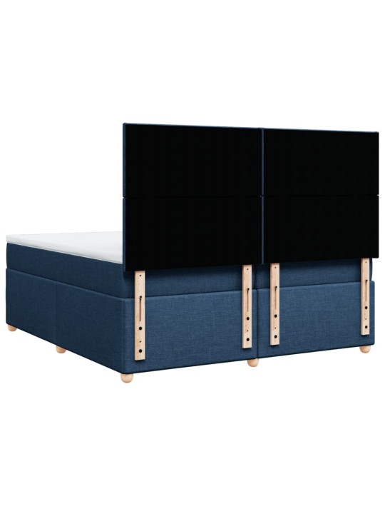 Box spring postel s matrací modrá 200x200 cm textil