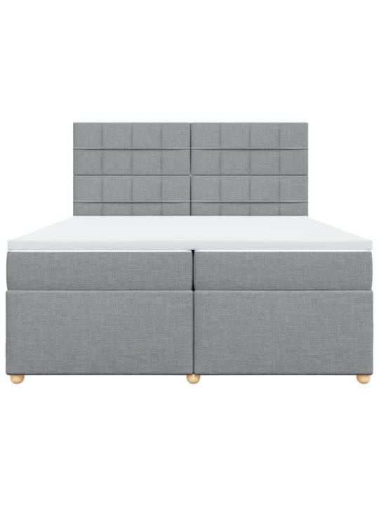 Box spring postel s matrací světle šedá 200 x 200 cm textil
