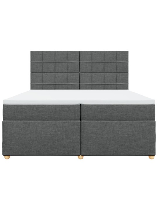 Box spring postel s matrací tmavě šedá 200x200 cm textil