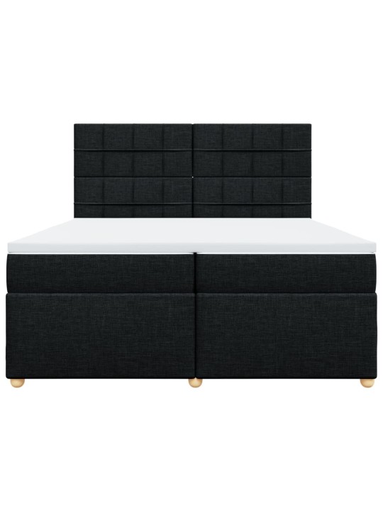 Box spring postel s matrací černá 200x200 cm textil