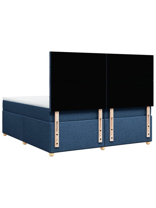 Box spring postel s matrací modrá 200x200 cm textil